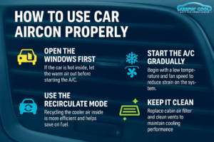 How to use car aircon properly in Brisbane
