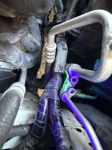 Car air conditioning refrigerant leak detection in Capalaba using UV dye